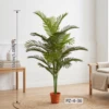 Green Artificial Areca Palm Tree Potted Faux Tropical Plant