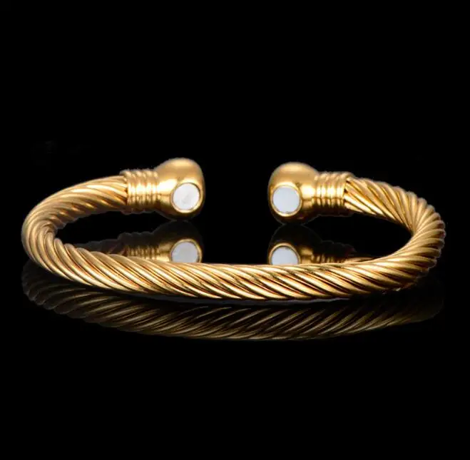 Pulsera Magnética Elegante Para Mujer RainSo - Terapia Magnética, Alivio De Artritis, Acero Inoxidable Chapado En Oro Rosa, Regalo Con Caja