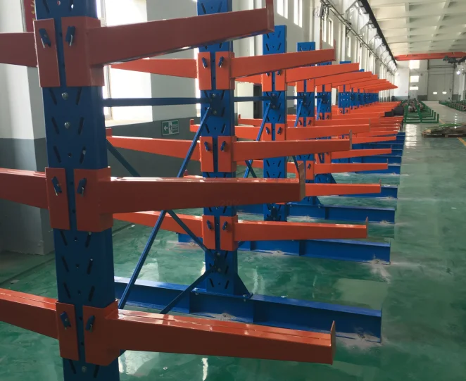 Adjustable Warehouse Industrial Cantilever Racks Power Coating Storage