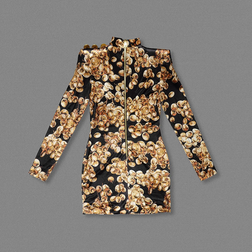 Ls2556 Women's Velvet Mini Dress With Natural Waistline And Floral Pattern Designed For Casual Spring Occasions Featuring Anti-static And Breathable