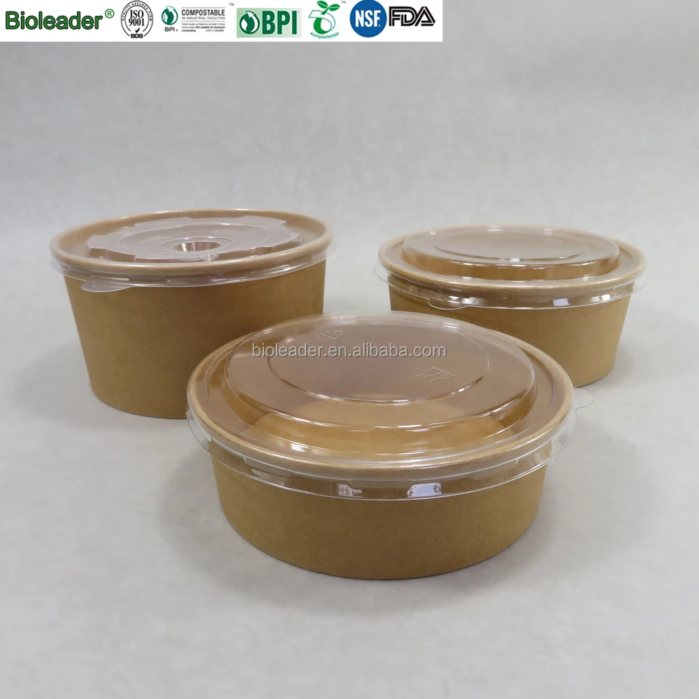 Disposable Custom Printed Made Soup Bowl Packaging Takeaway Biodegradable Cup Bowl