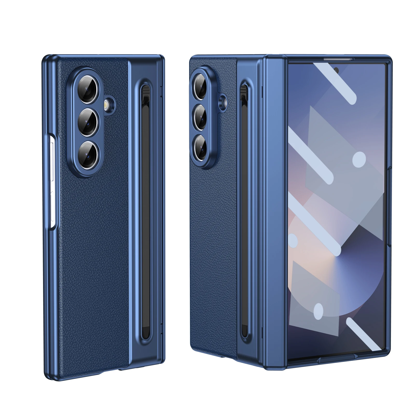 Creative Business Design Phone Case, With Side Pen Slot, Made Of PC Material, Shockproof, Suitable For Samsung Galaxy Z_voghion.com