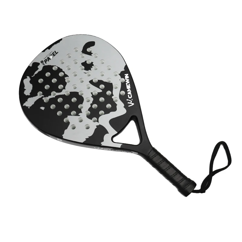Teardrop Shape Custom logo Light Weight High Quality Pro Fiberglass Carbon 3k 12k 18k Padel Racket