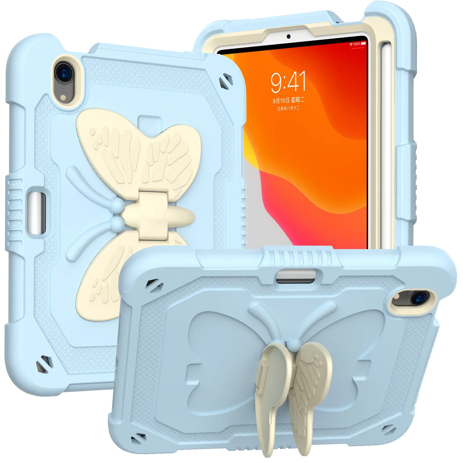 Heavy Duty Shockproof Protective Case for IPad Mini 6 2021 Lightweight Shockproof Handle Stand Rugged Cover