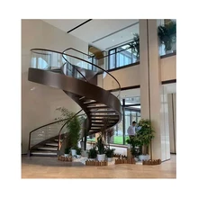 Custom Processing Modern Indoor and Outdoor Iron/Metal Spiral Staircase for Villa Apartment Easy Installation Arc Steel Stairs