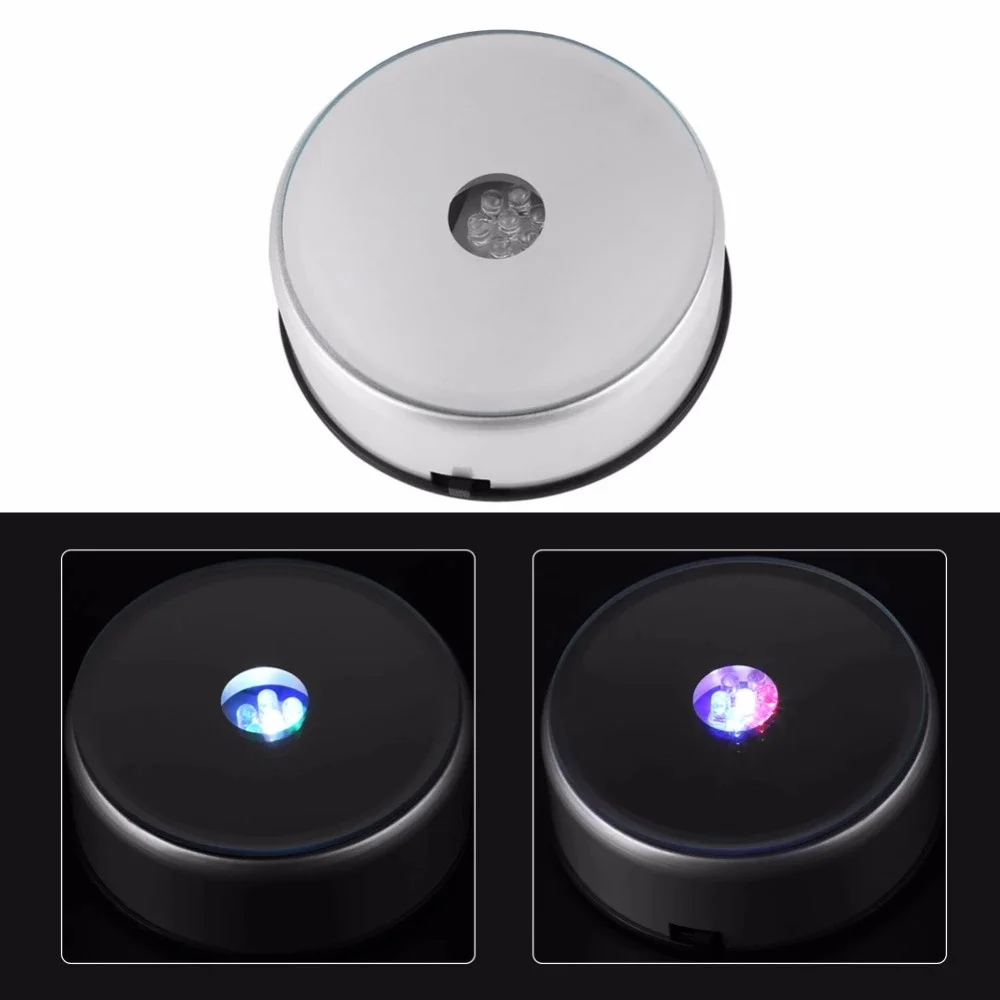 360 Degree Miniature Led Display Stand Rotating Display Rack Watch Jewelry Phone Electric Showcase Turntable for Product Display