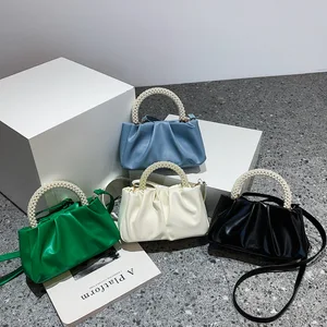 Hotsale Small Women Bags Designer Pleated Crossbody Shoulder Bag Pearl Quality Handbags for Ladies Girls 2022 Newest