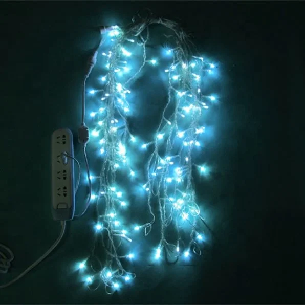 Decor Decorative Hanging Outdoor Icicle String Lights Garland Christmas Warm White Led Falling Icicle Dripping Curtain Backyard