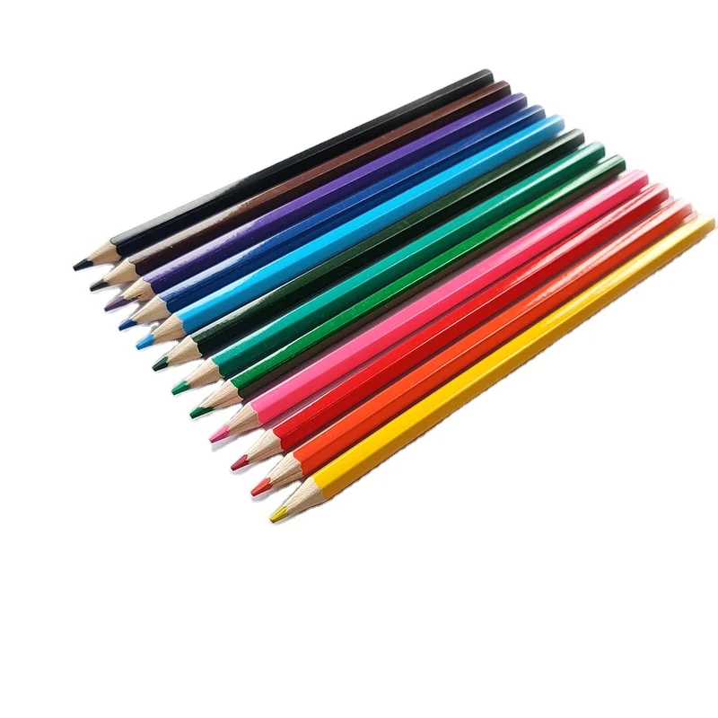 Natural Wooden Coloured Pencil 12 Color Pencils Set with Box