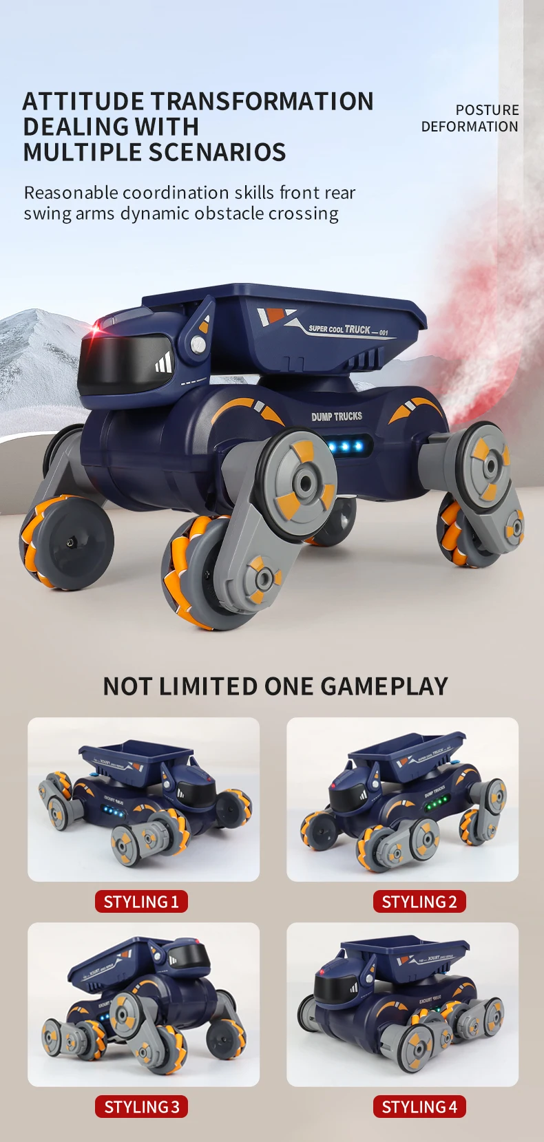 Toys Stunt Cars De Juguete Two-in-one Transport Goods and Fight Water Bombs Smart Dog Rc Robot Car