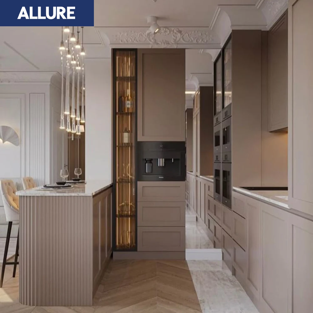 Allure Shaker Classic Design Side Models Complete Modular Custom Cupboard Pantry Kitchen Design Cabinets Kitchen for Sale
