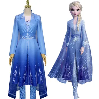 2 Cos Adult Elsa Ice Blu Princess Dress Elsa Full Dress Anna Princess Dress Costume