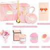 pink Hand gift m cup lid spoon card candle bath ball gift box