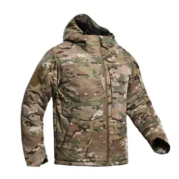 Men Tactical Winter Jacket Hooded Windbreaker Reflective Cotton Coat Waterproof Camouflage M65 Field Jackets