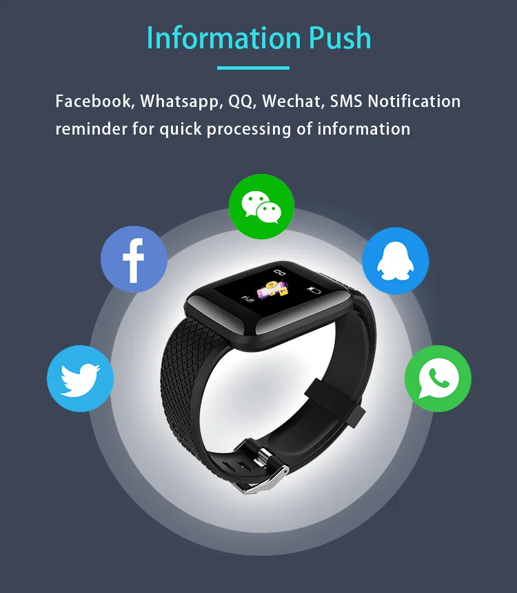 VALDUS 116 Plus Smart Bracelet Waterproof Heart Rate Monitor