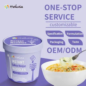 Premium Instant Laksa Flavor Konjac Noodles 1.5g Fat Gluten Free Vegan Friendly Box for Busy Lifestyle
