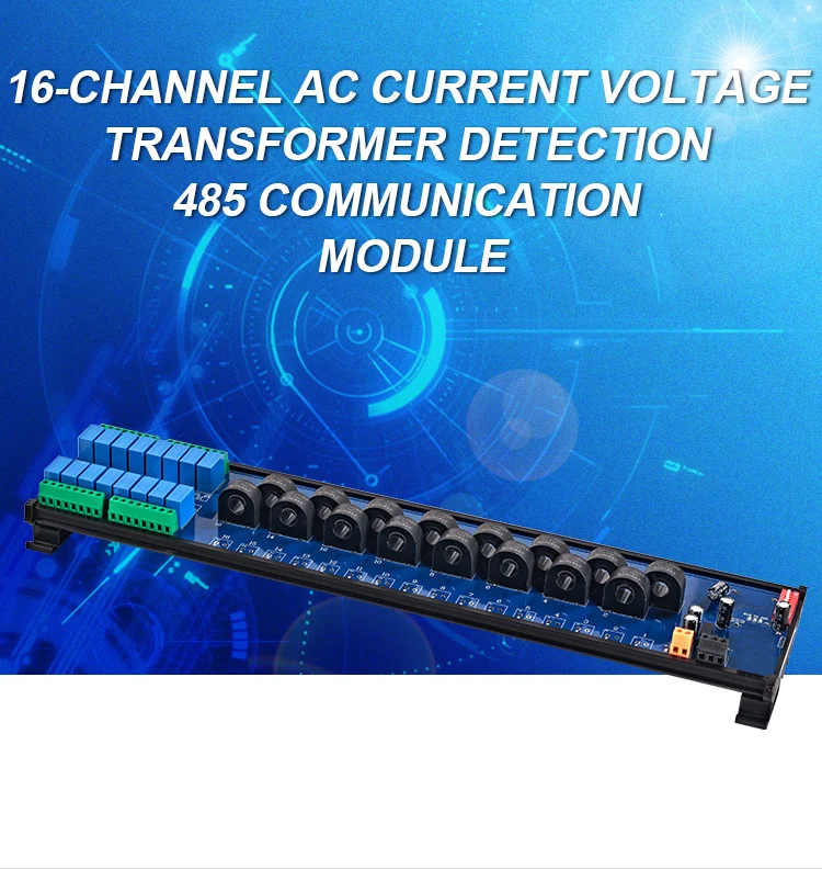 product huaqingjun 16 channel ac current voltage transformer detect module rs485 modbus rtu communication acquisition module544-2