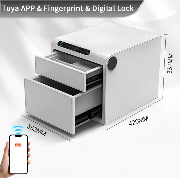 F2-2B CEQSAFFE Factory Price Steel Digital Password Electronic Hotel Luxury Safe Box Security Fingerprint Double-layers