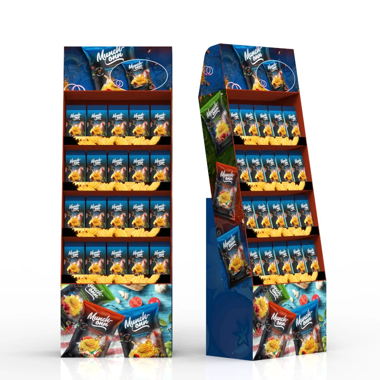 Custom Promotion Snickers Chocolates Food  Cardboard Display Stand Foldable Snack Cardboard Food Display Stands  for Cat Food