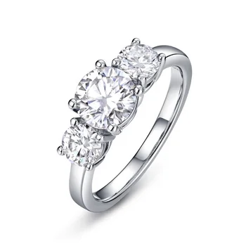 925 silver engagement bridal rings customizable classic moissanite ring