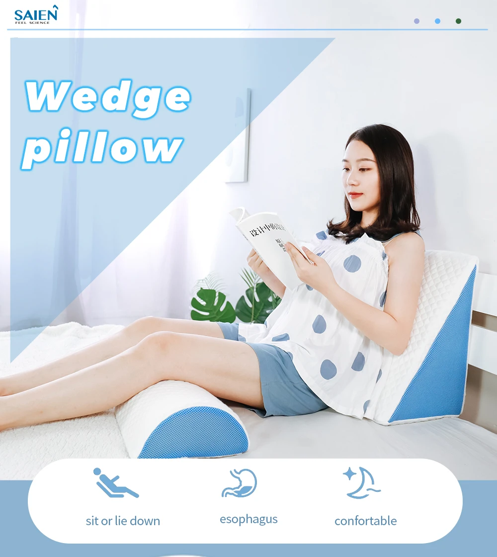 High Quality Folding Memory Foam Bed Wedge Pillow Back Support Reading