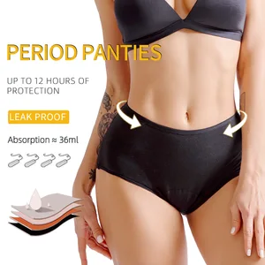 Bamboo Period Panty 4-layer Menstrual Panties Reusable Briefs Underwear Leakproof Heavy Absorbent Incontinence Briefs