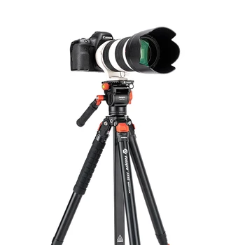 Professional Video Tripod Semi-automatic Locking System Fluid Head Tripod for Dslr for 70-200 Lens Fluid Head Tripod