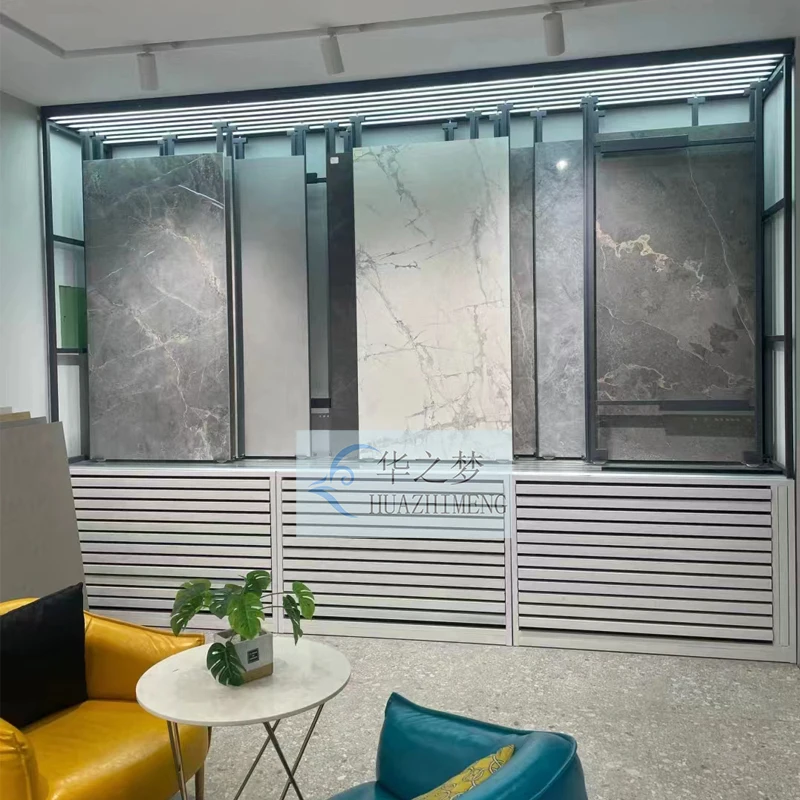 New Design Ground Tile Cabinet Display Page Turning Stone Marble Mosaic Display Racks for Woodflooring Metal Display Drawer