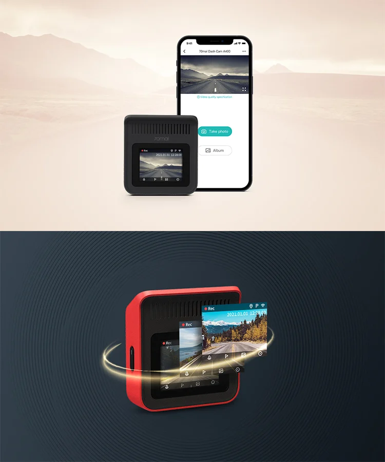 70mai A400 Dash Cam Set Car Recorder Front And Baca Night Vision Hd Car