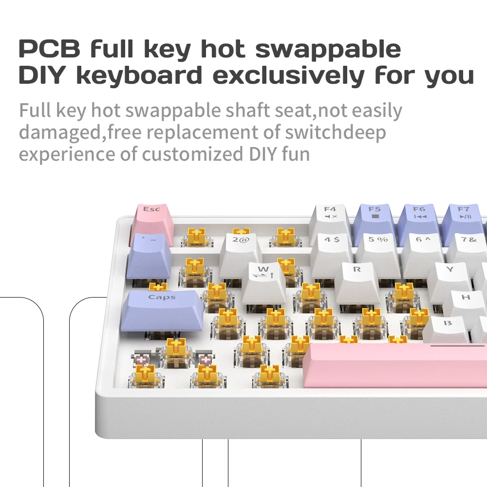 ZA87 80% Hot Swappable RGB Mechanical Gaming Keyboard - 87 Keys