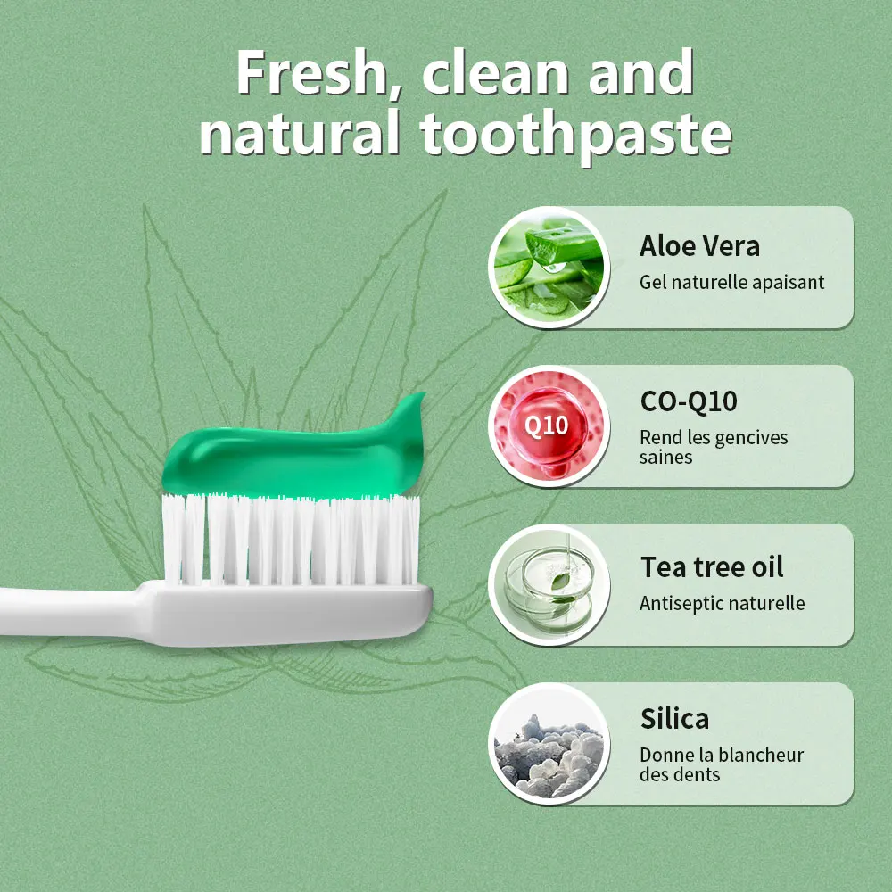 Wholesale Oem Toothpaste Aloe Vera Cleaning Foaming Toothpaste  Fluoride-Free Gums Plaque Removal Teeth Whitening Toothpaste