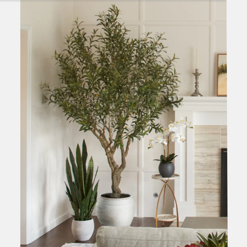 Ландшафт 3-7 футов оливковое дерево зеленое искусственное растение включая горшок для украшения дома