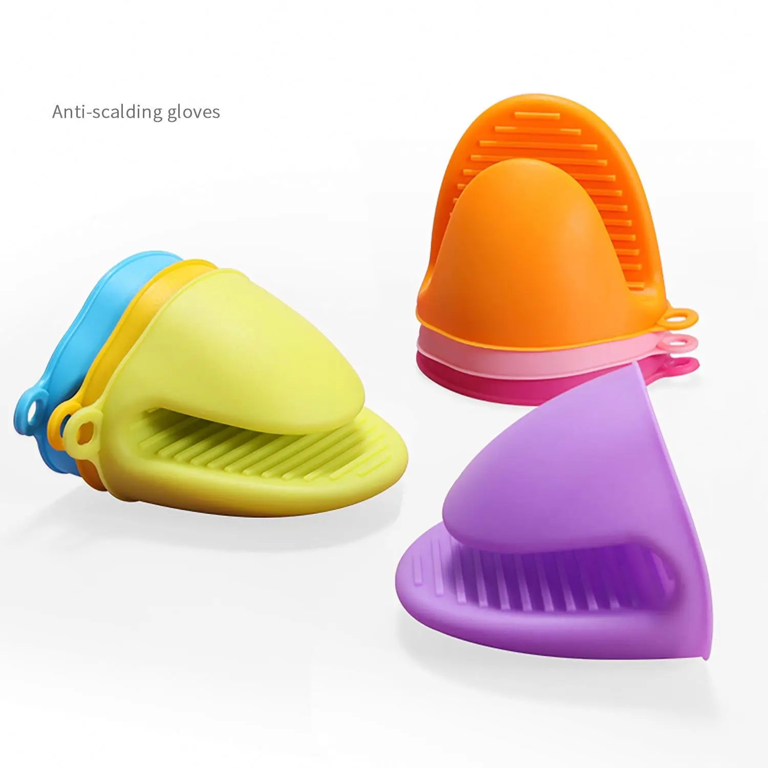 Easy to Clean Heat-Resistant Silicone Oven Mitts Printed Pot Holders and Anti Scald Gloves