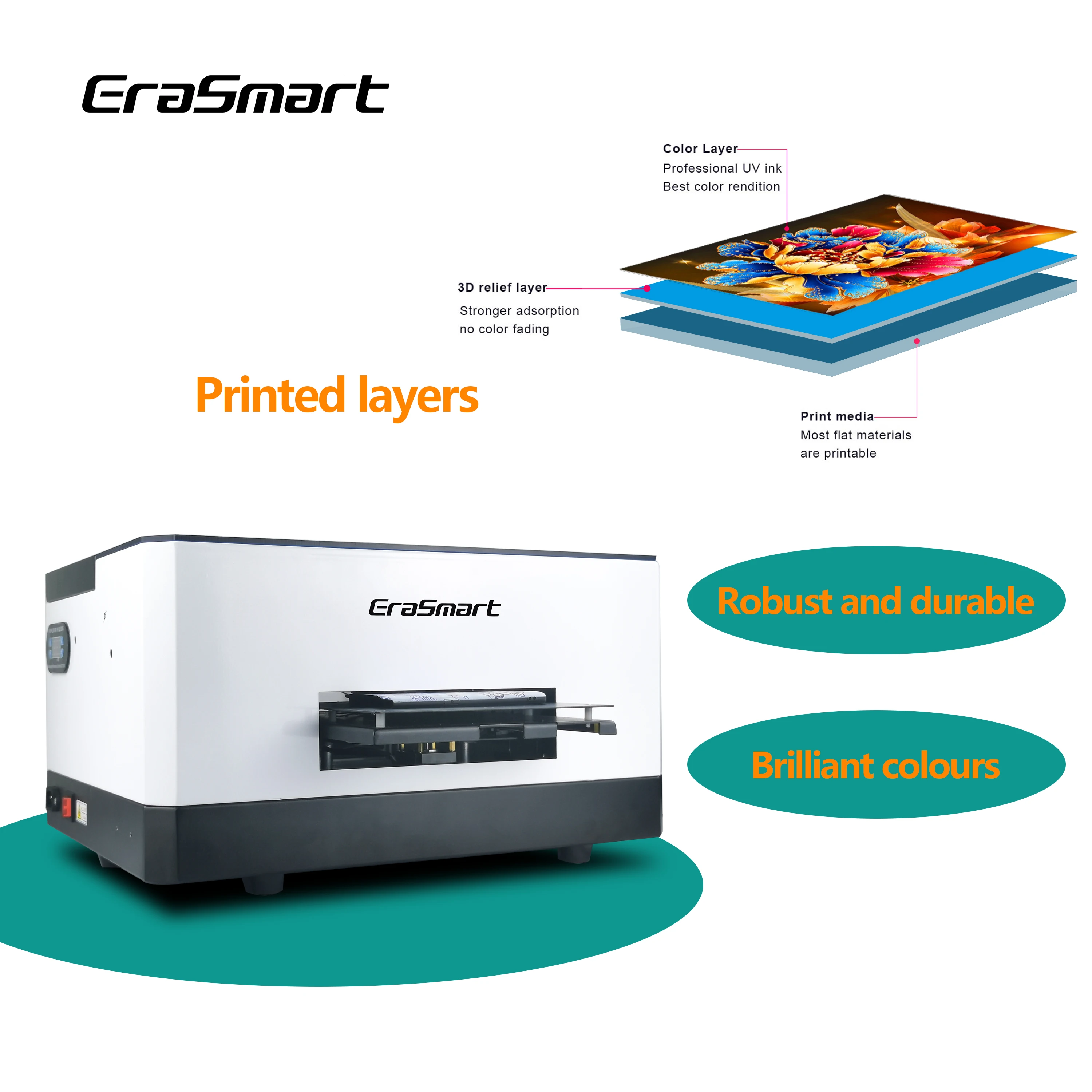 Erasmart the Cheapest Uv Printer Mobile Phone Case Printing Machine A5 Uv Printer