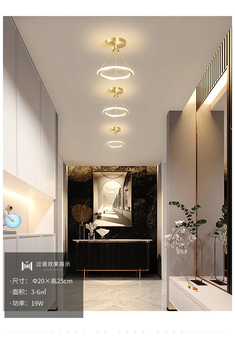 Nordic Simple Modern Hallway Light Foyer Entrance Ceiling Lamp Led Corridor Creative Ceiling Light Bedroom Cloakroom Lights