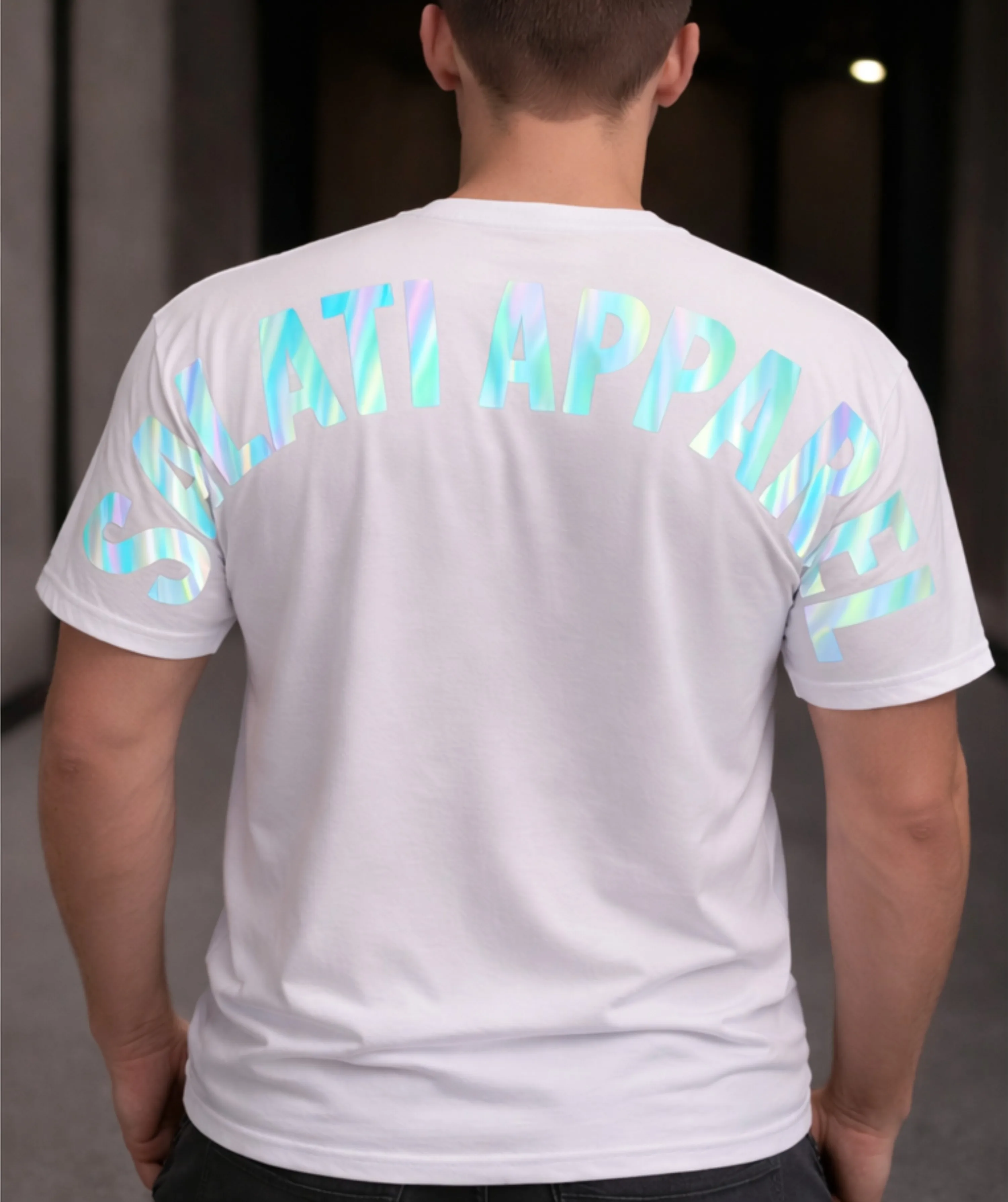 2026 Custom Tshirt Glow in the Dark Men Streetwear Reflective t Shirt for Men Printed Tee Shirt gallery 8