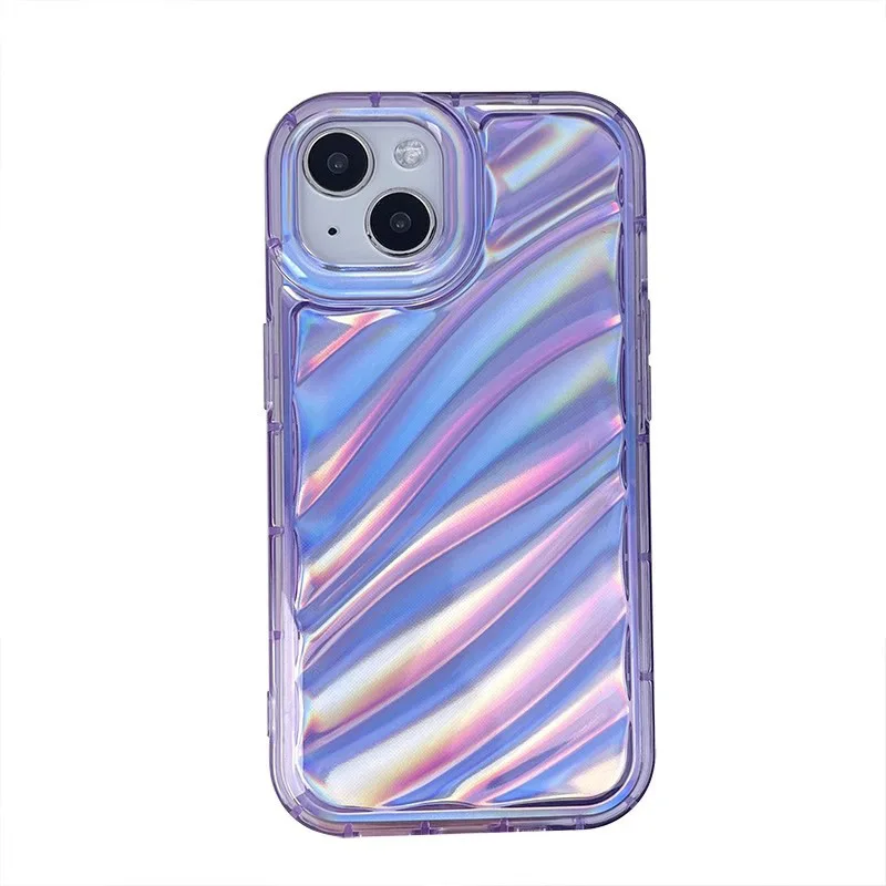 Laudtec LX28 water ripple PhoneColorful laser shell For Iphone  15 14 13 12 11 Pro Max