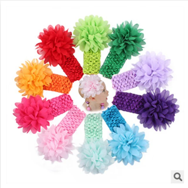 New Baby Handmade Knitted Baby Girls Baby Flower Headband Headwear Children's Headband