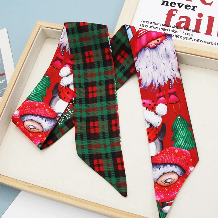 Рождественская серия лента для волос Узкий шарф