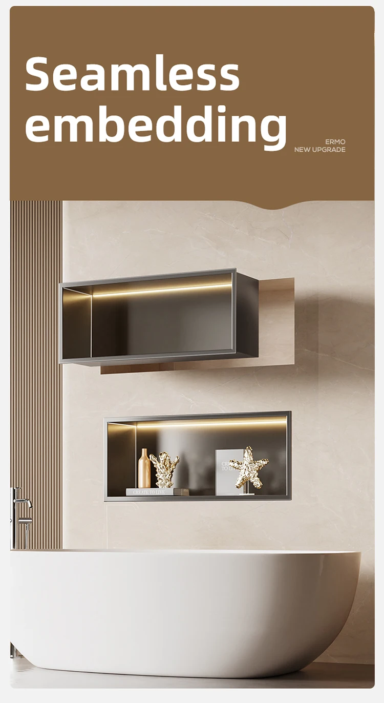 Stainless Steel Recessed Niche Electrostatic Coating Living Room Backsplash