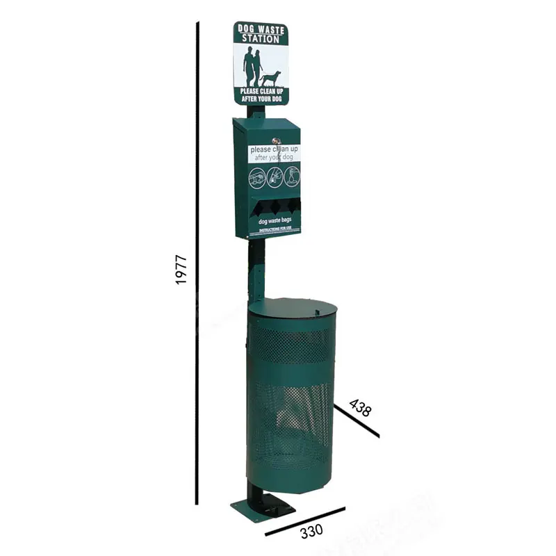 Trending Irregular Shape Standing Double Outdoor Dog Waste Bin Shit Pet Stations