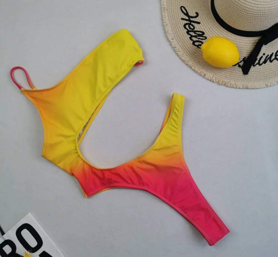 NEW STOCK Cut Out Print Monokini Sexi Lady Thong One Piece Swimwear Plus Size Beachwear