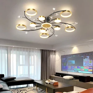 Modern Dining Bedroom Living Hall Study Room Loft Ring Home Kitchen Indoor  Crystal Ceiling Lamps