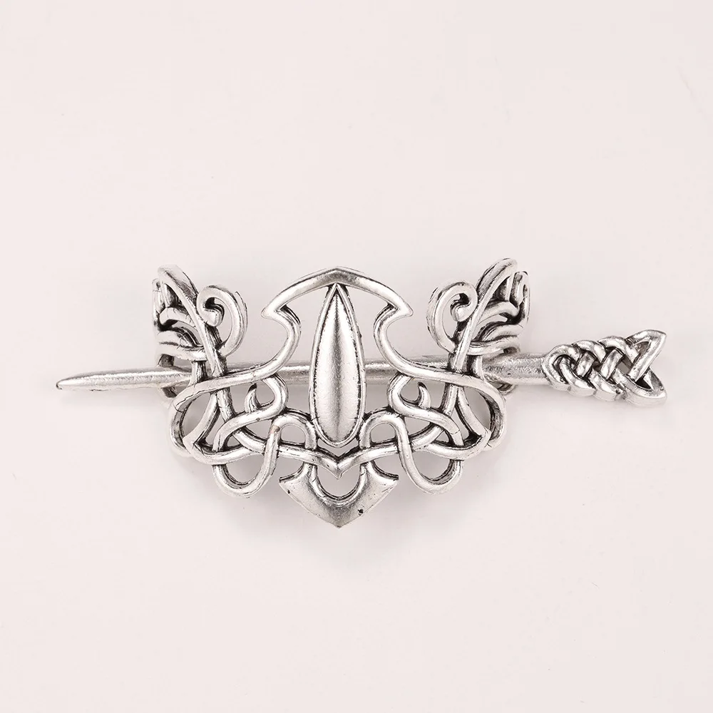 Vintage Silver Hairpins - Celtic Knot Barrettes Jewelry display picture 2