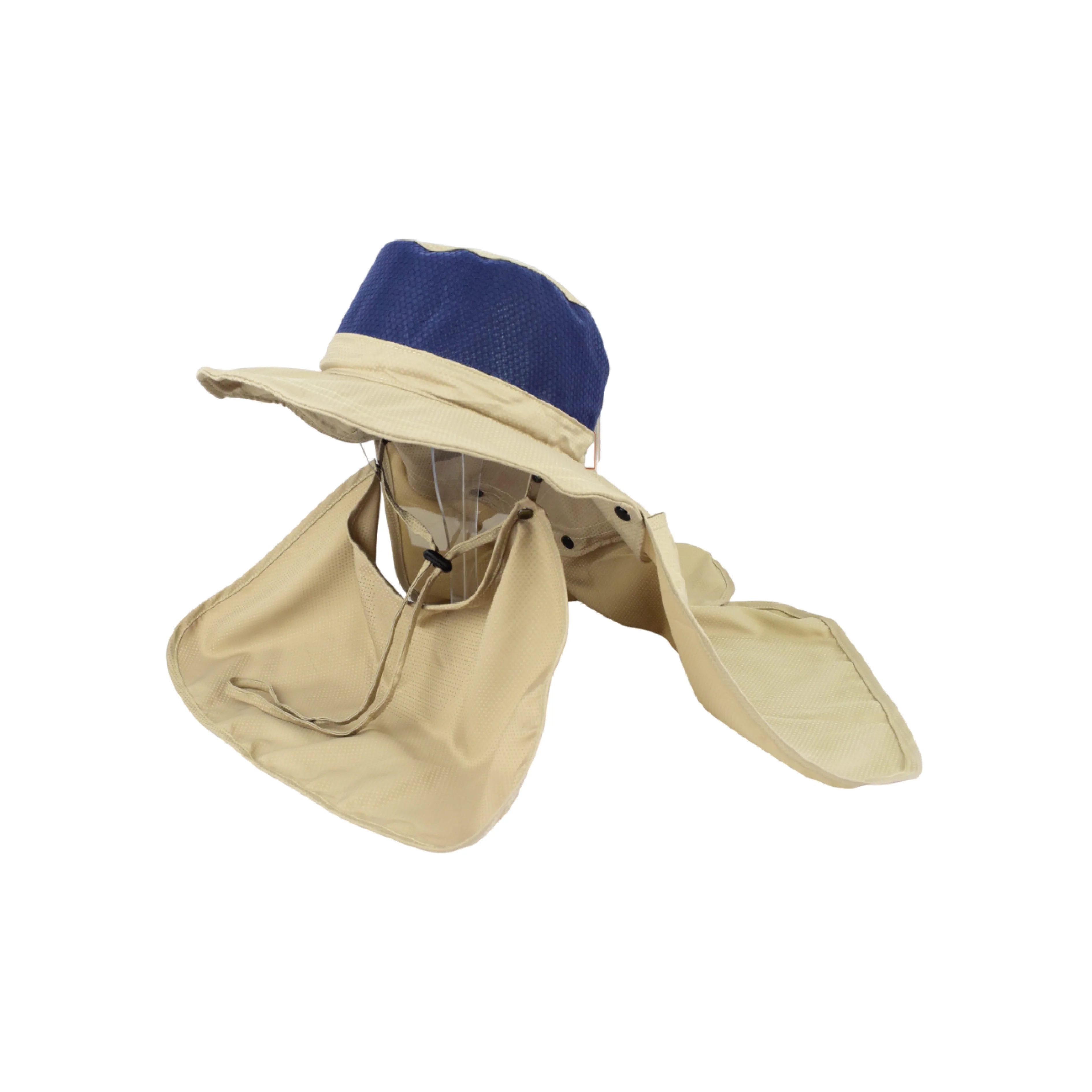 Grey Quick Drying Polyester Adjustable Face Cover Outdoor UV Gardening Hat Waterproof Sports Hat With Neck Flap