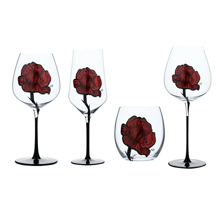 Rose Flower Wine Glasses, Creative Red Wine Glass  