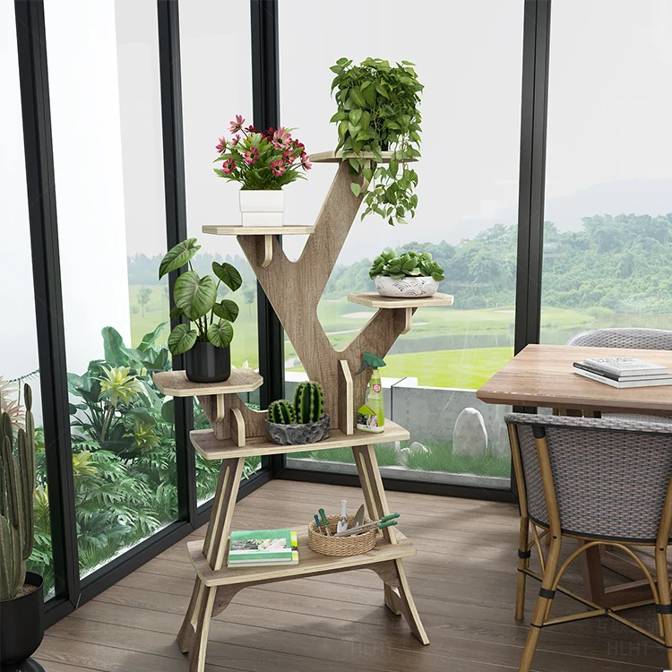Alibaba.com: Modern design, plywood material, flat packing DIY Wooden  Flower Pot Plant Stand shelf, ideal for various indoor and outdoor  applications, enhancing space aesthetics.
