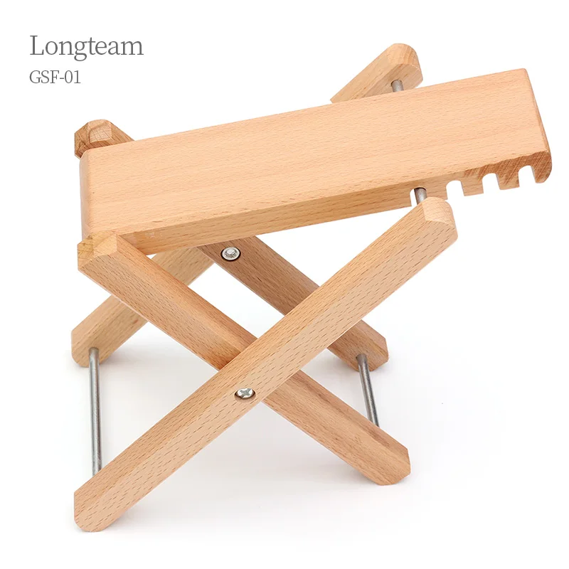 Solid Beech Adjustable Foldable Guitar Footrest 