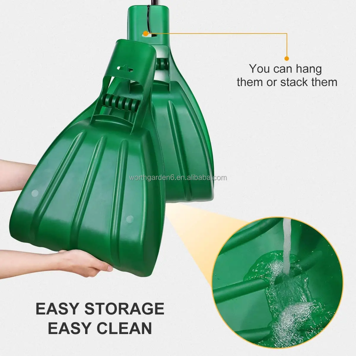 Efficient Garden Leaf Collection with Worth's Rake Grabber