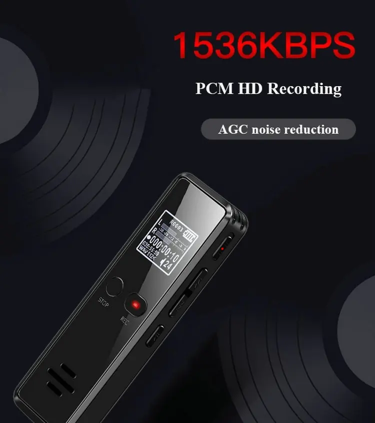 V90 Digital Voice Activated Recorder Dictaphone Long Distance Audio Recording MP3 Player Noise Reduction WAV Record